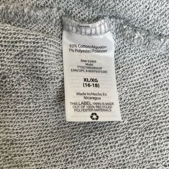 Time and Tru Green Gray Camo Split Side French Terry Sweatshirt Women XL 16 18 - Picture 8 of 13